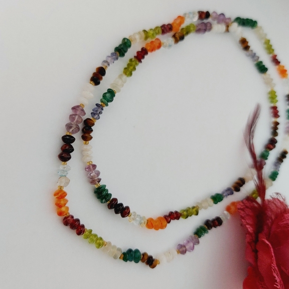 Multicolored Natural Gemstones Necklace - Picture 2 of 3